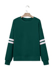 Varsity Striped Sleeve Loose Fit Sweatshirt- 8 Colors