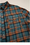 Green Plaid Long Sleeve Collar Shirt Shacket
