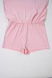 Yellow Cream Solid Color Washed Sleeveless Top Split Skort Cotton 2pcs Outfit