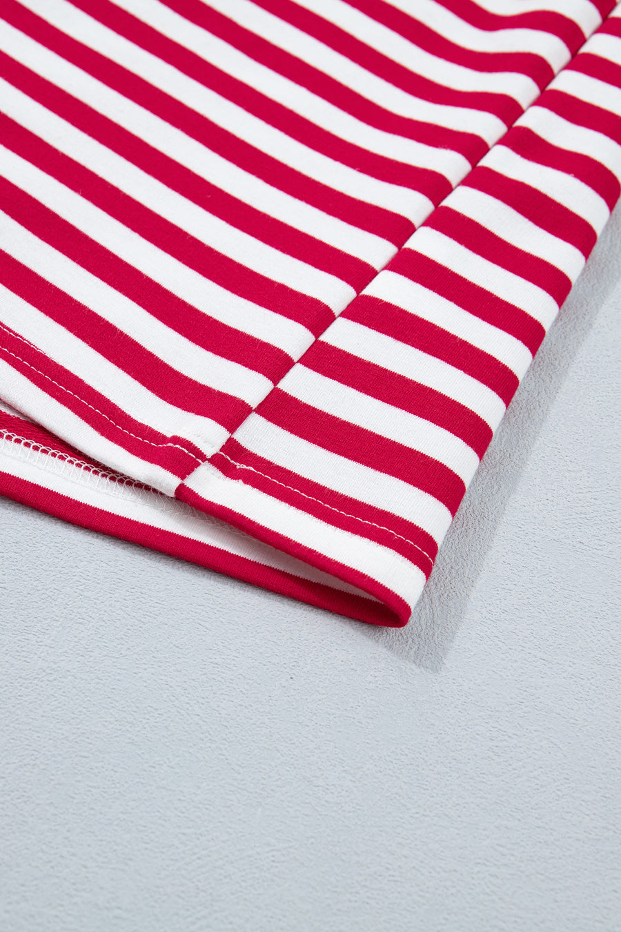 Striped Contrast Trim V-Neck T-Shirt and Drawstring Elastic Waist Shorts Set- 4 Colors