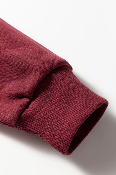 Navy Blue Preppy Striped Sleeve Loose Sweatshirt