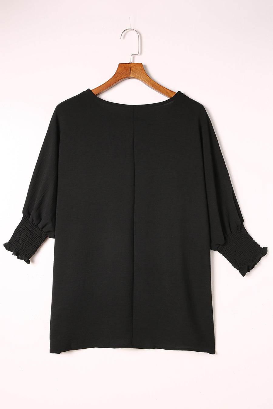 Shirred Cuffs Short Sleeve Blouse- 2 Colors