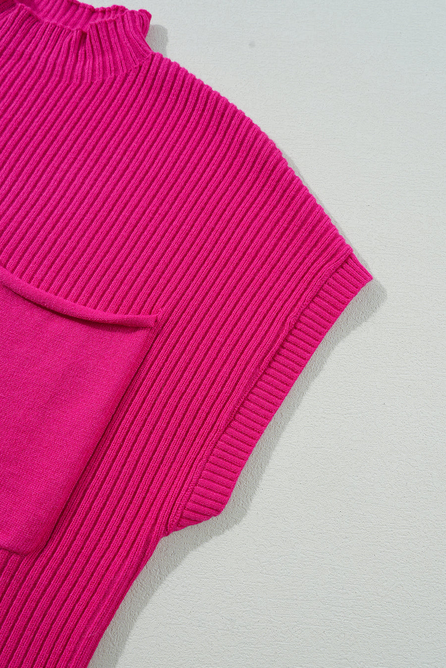 Green Pocket Ribbed Knit Short Sleeve Sweater- 9 Colors
