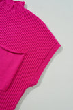 Green Pocket Ribbed Knit Short Sleeve Sweater- 9 Colors