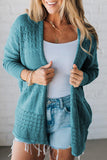Redwood Burl Mix Pattern Hollow Knit Open Front Cardigan