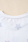 White Star Print Watercolor American Flags and Bows Graphic T-Shirt