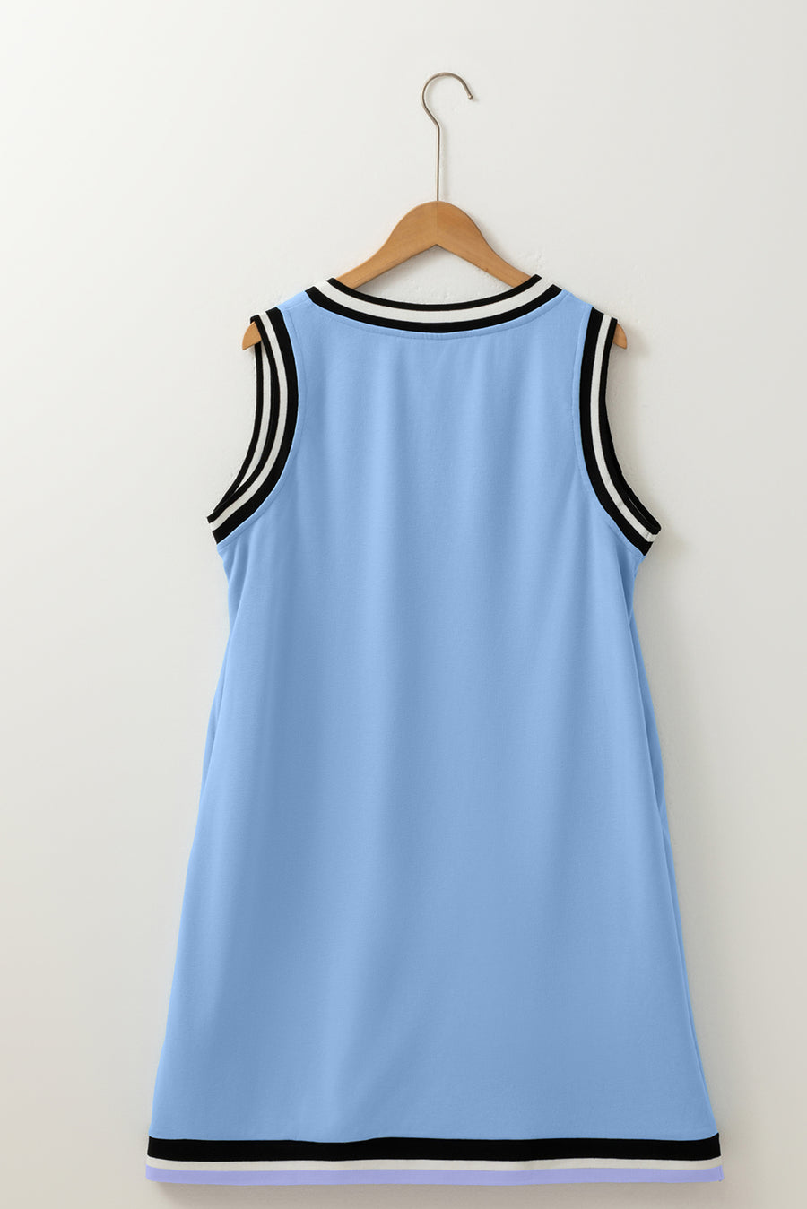 Contrast Trim V-Neck Sleeveless Mini Dress- 2 Colors