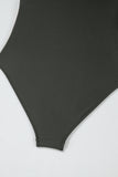 Color Block Padded Square Neck One-Piece Swimsuit B
