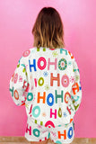 Pink Santa Claus Graphic Christmas Tree Long Sleeve Pajama Set- 2 Colors