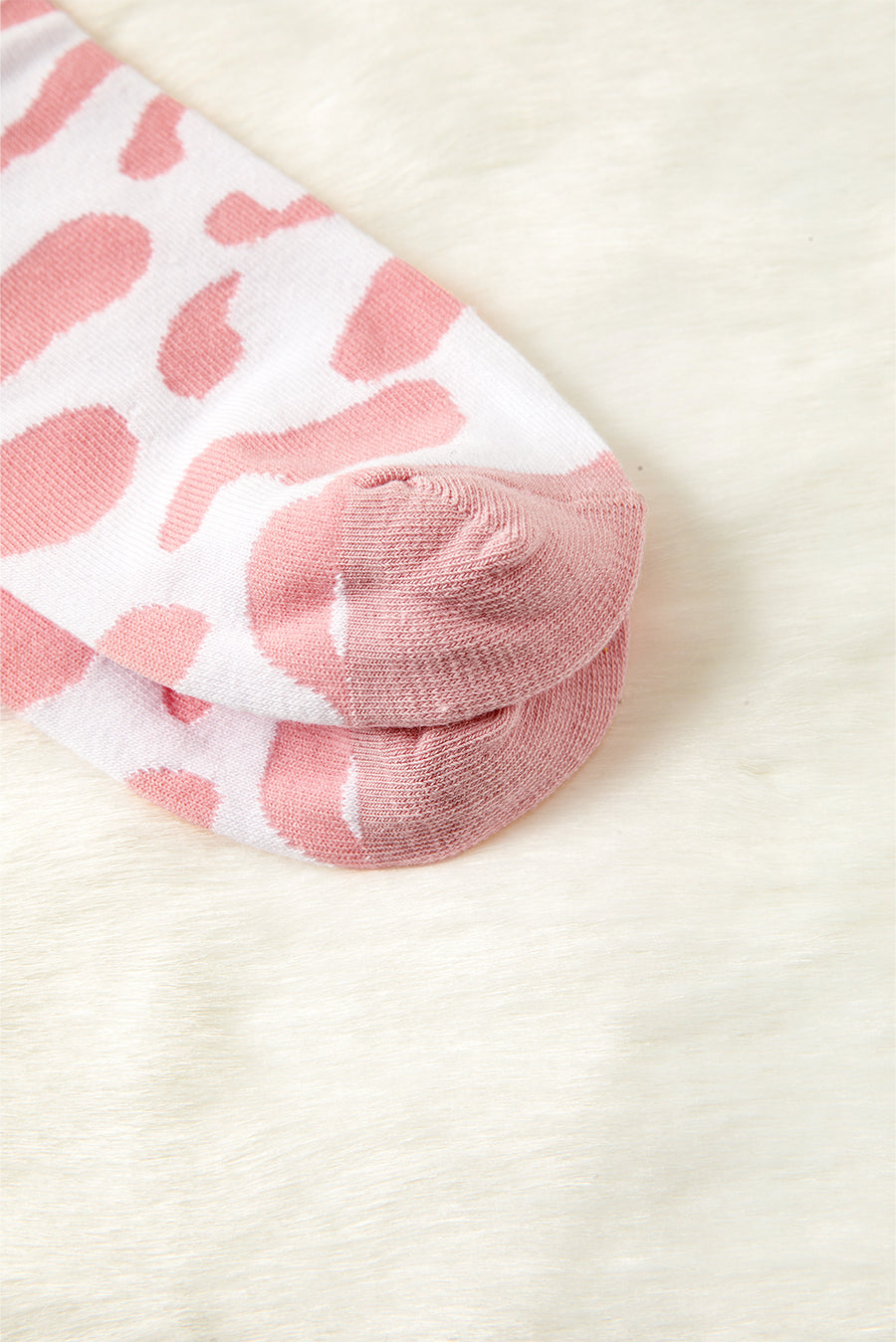 Pink Cow Print Fashion Crew Socks