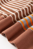 Striped Color Block Drop Shoulder Oversized Sweatshirt- 2 Colors