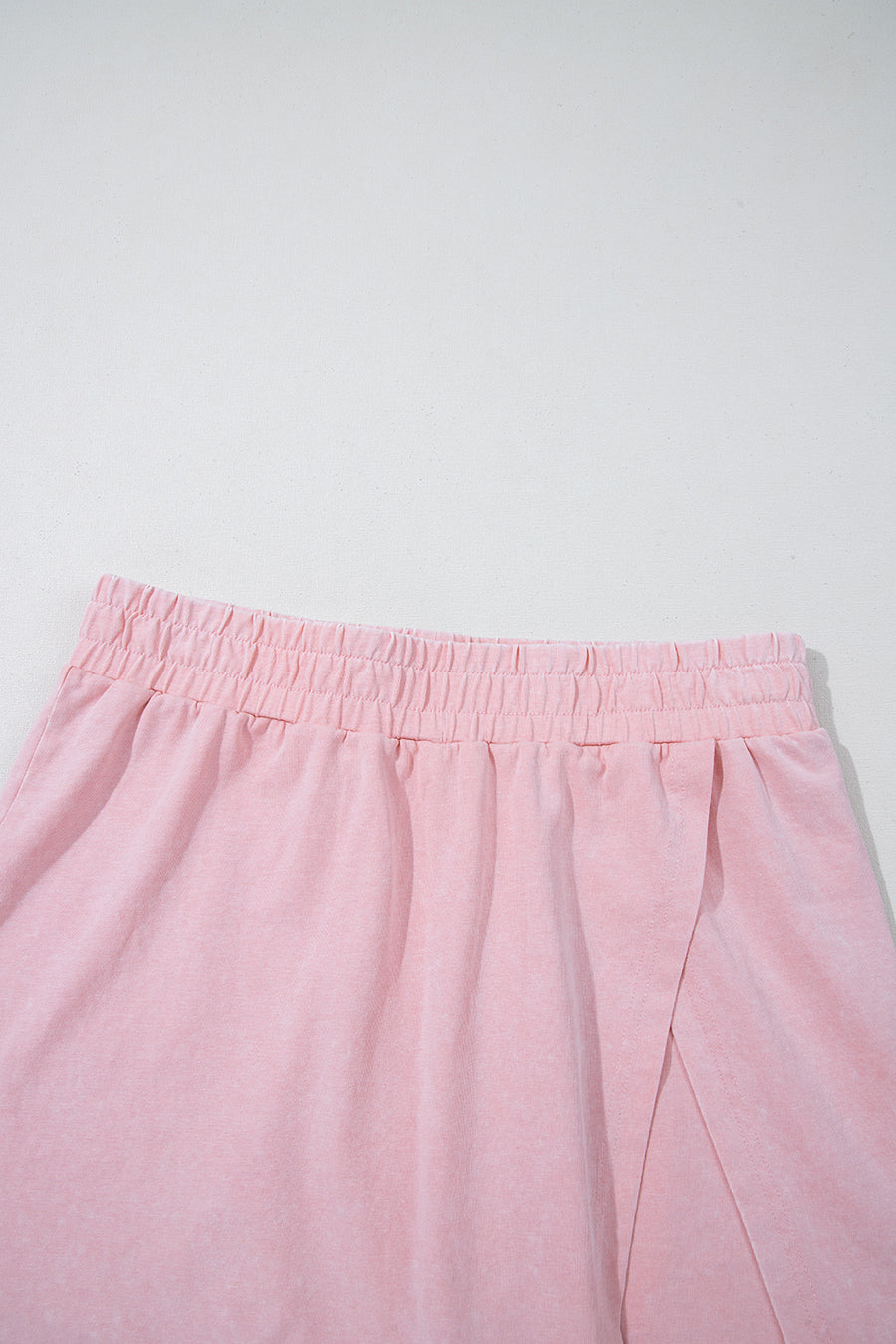 Yellow Cream Solid Color Washed Sleeveless Top Split Skort Cotton 2pcs Outfit