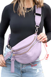 Wide Strap Double Zipper Crossbody Bag- 9 Colors