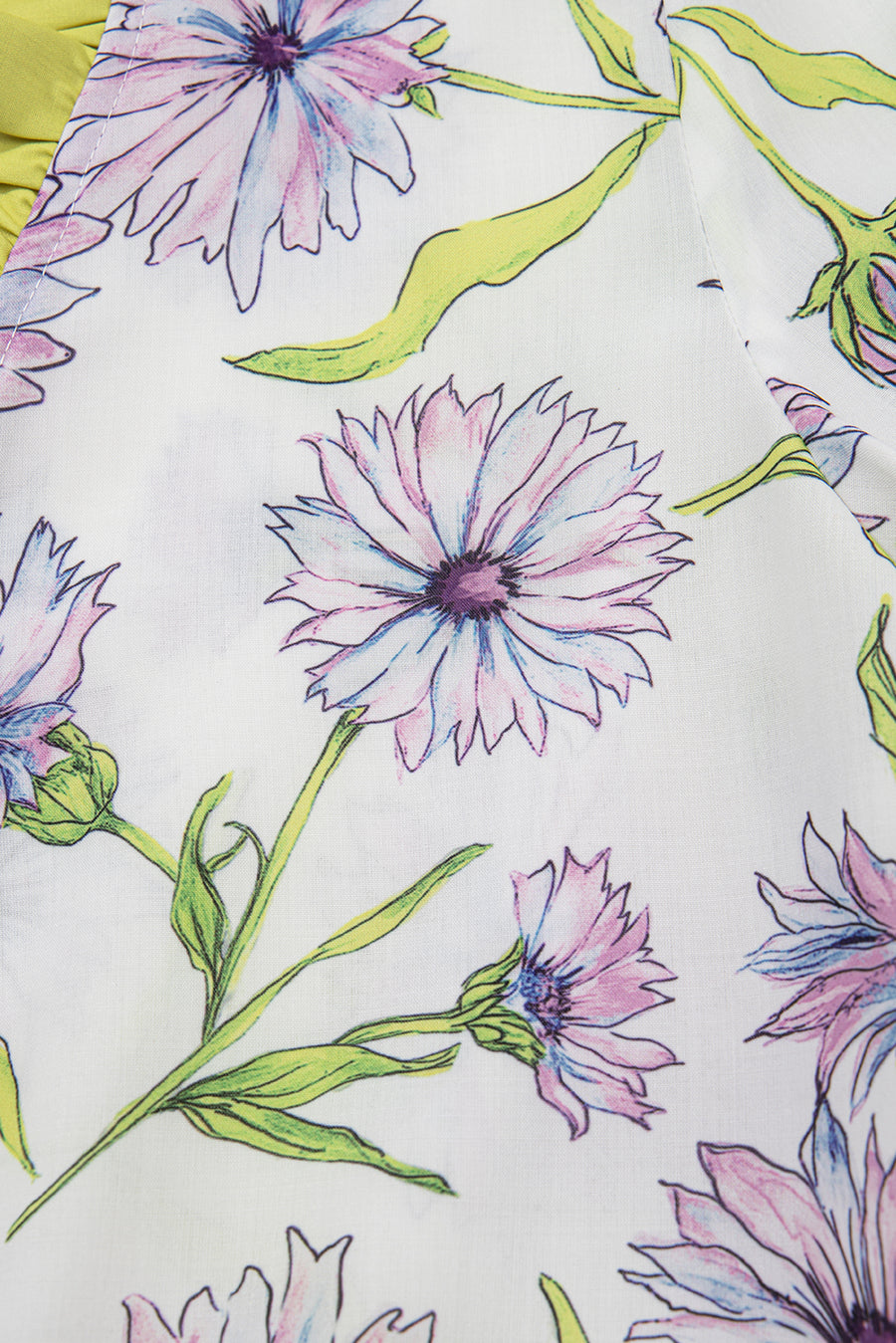 Lavender Floral Frill V-Neck Smocked Peplum Blouse