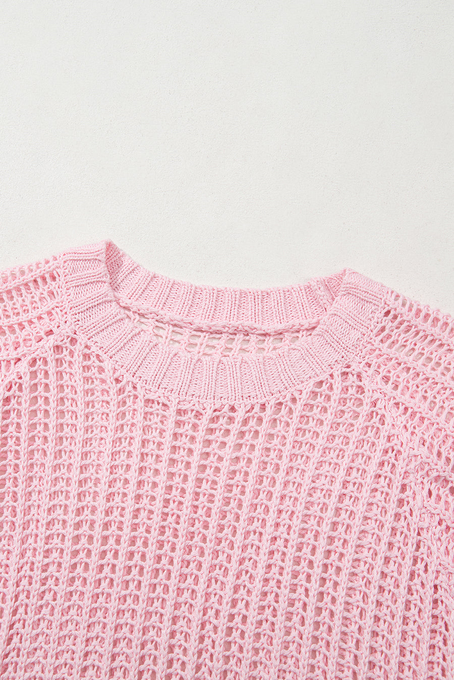Side Tie Crochet Knit Short Sleeve Sweater- 2 Colors