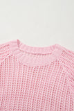 Side Tie Crochet Knit Short Sleeve Sweater- 2 Colors