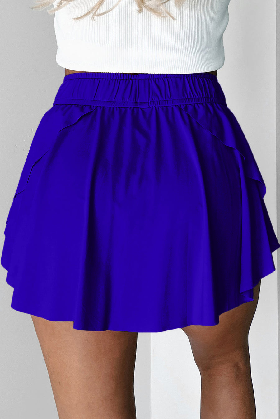 Ribbon Drawstring High-Waist Lined Tennis Skort- 6 Colors