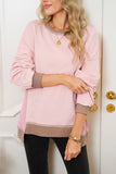 Color Block Waffle Knit Patchwork Oversized Sweatshirt- 3 Colors