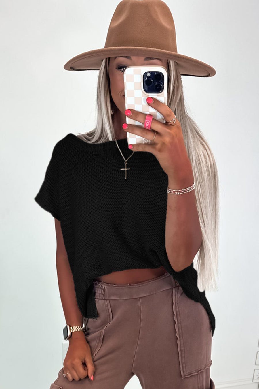 Solid Color Slit Hem Knit Top- 3 Colors