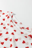 All Over Heart Print Mesh Short Sleeve Top- 2 Colors