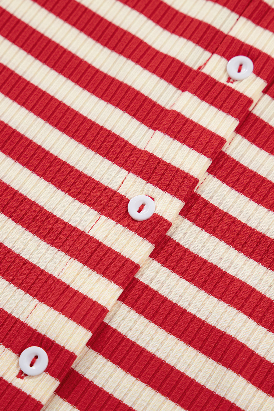Red Striped Button-Up Ribbed Knit Tank Top