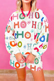 Pink Santa Claus Graphic Christmas Tree Long Sleeve Pajama Set- 2 Colors