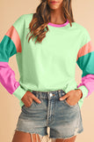 Color Block Long Sleeve Loose Fit Top- 3 Colors