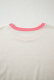 Color Block Striped Patchwork Exposed Seams Side Slits Sweatshirt