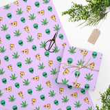 Pizza Alien Weed Wrapping Paper