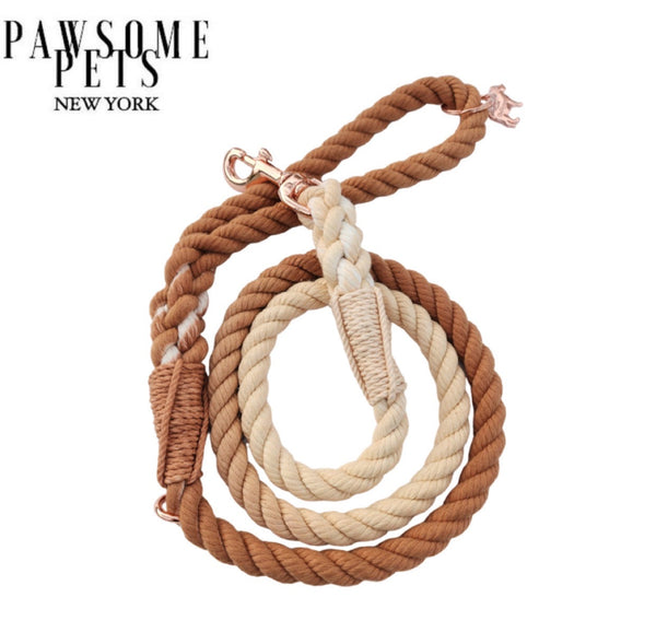 Rope Leash - Ombre Light Brown