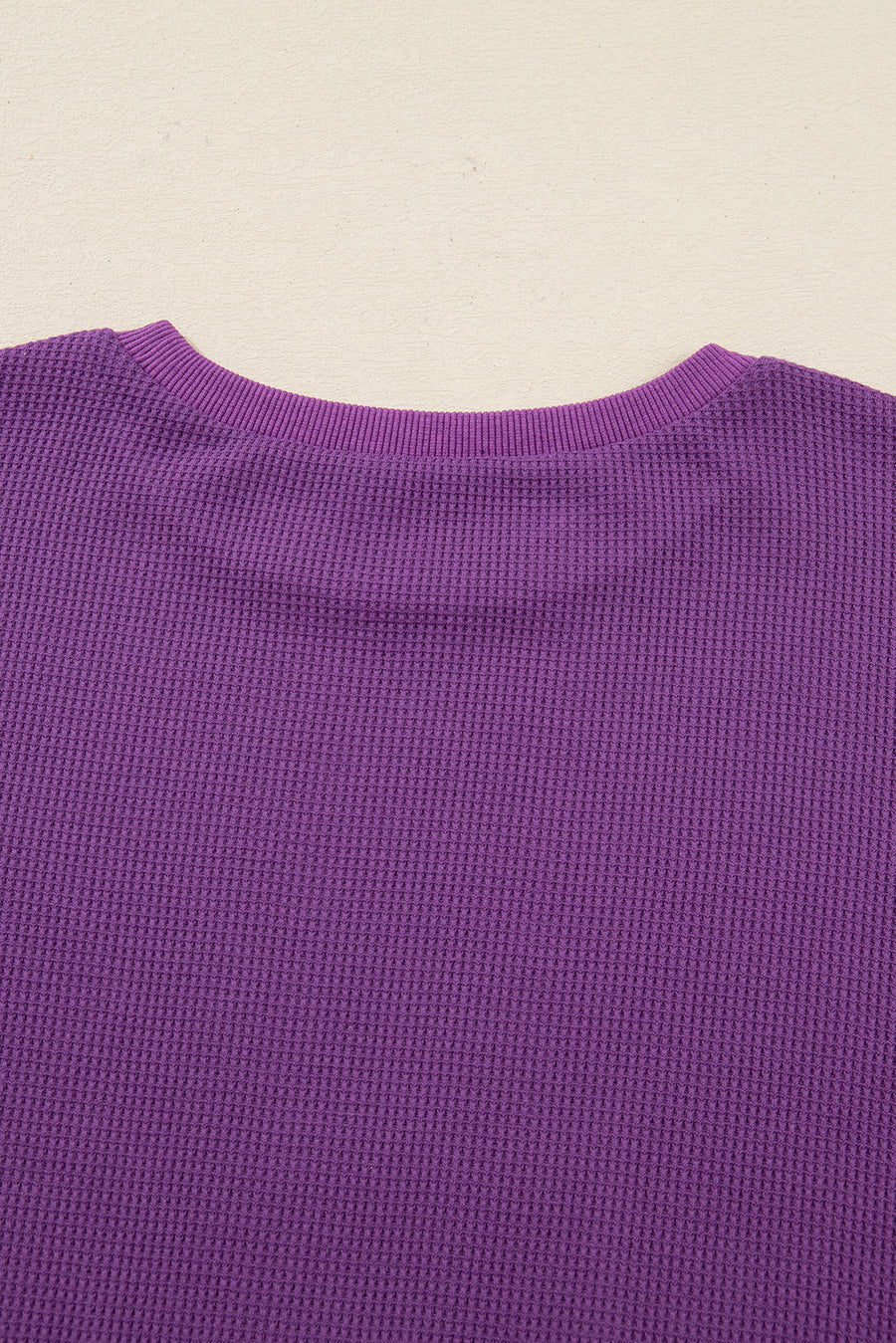 Thermal Knit Drop Shoulder Split Hem Sweatshirt- 2 Colors