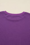 Thermal Knit Drop Shoulder Split Hem Sweatshirt- 2 Colors