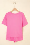 V-Neck Drop Shoulder T-Shirt and Patchwork Shorts Set- 3 Colors