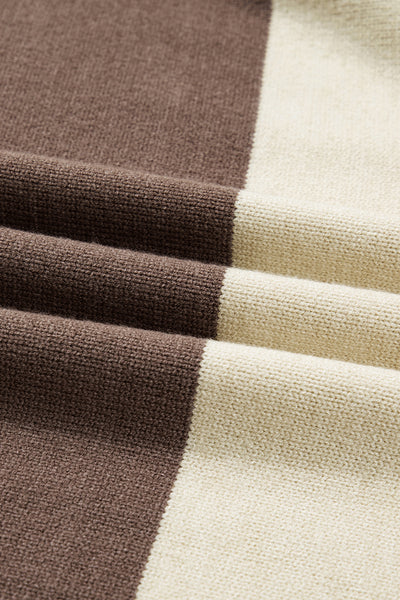 Black Colorblock Crew Neck Drop Shoulder Sweater