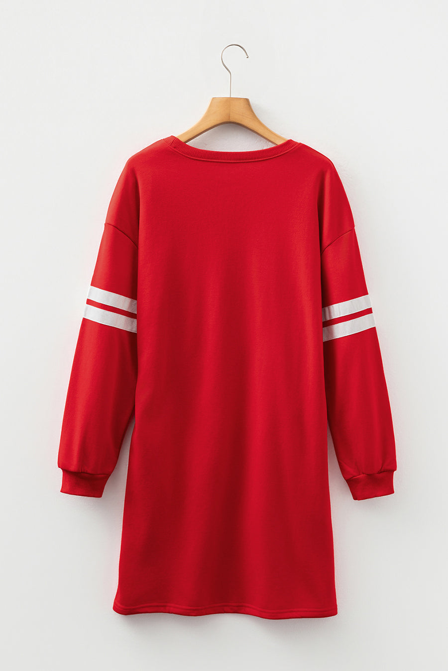Varsity Striped Long Sleeve Loose Mini Dress with Pockets- 5 Colors
