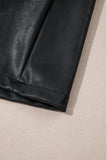 Faux Leather Sleeveless Crew Neck Mini Dress- 3 Colors