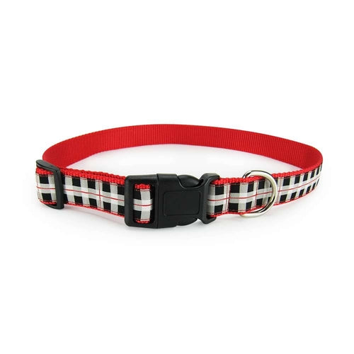 Black & White Plaid - Dog Collar