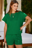 Textured Short Sleeve Top and Shorts Set- 7 Colors