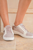 Glitter & Star Patchwork PU Leather Sneakers- 2 Colors