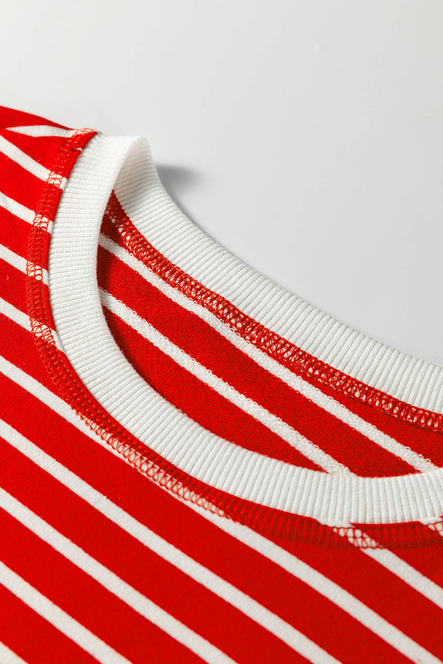 Striped Ribbed Crew Neck Muscle Tee- 2 Colors