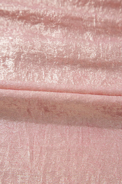 Delicacy Metallic Buttoned Loose Fit Short Sleeve Shirt