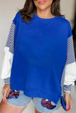 Striped Patchwork Sleeve Colorblock Sweatshirt- 3 Colors