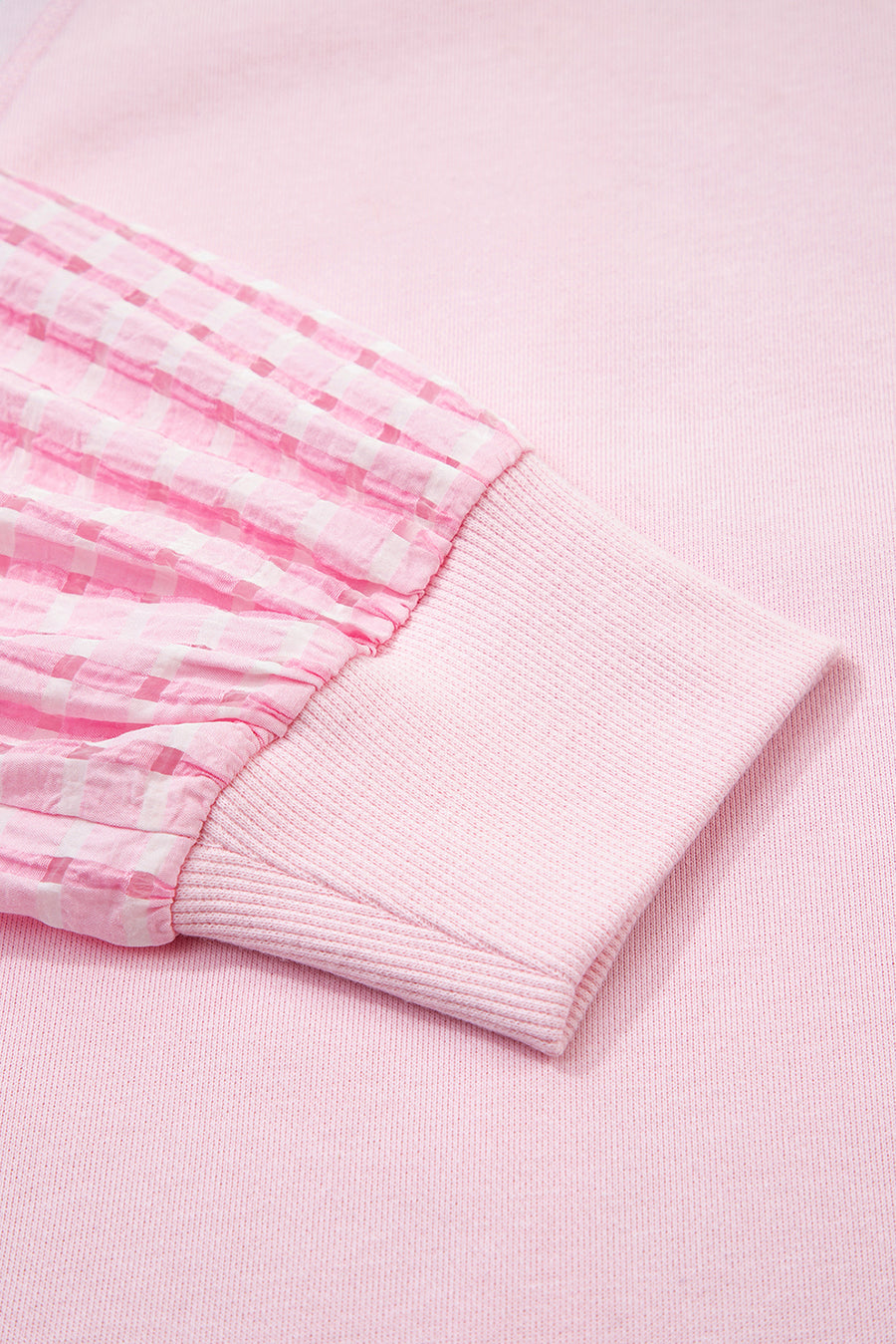 Light Pink Striped Color Block Patchwork Raglan Sleeve Top