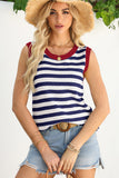 Striped Contrast Trim Sleeveless Sweater Vest- 3 Colors