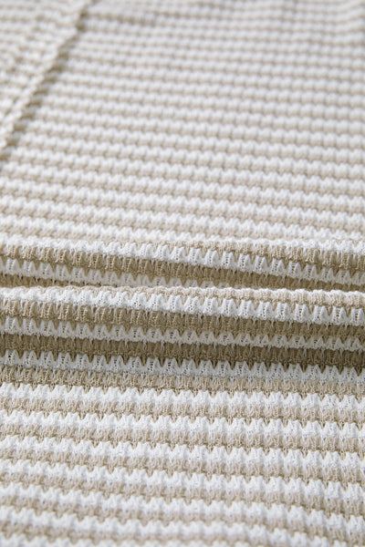 Striped Ribbed Exposed Seam Long Sleeve Oversized Top- 3 Colors