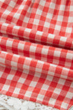 Red Gingham Lace Trim Elastic Waist Shorts