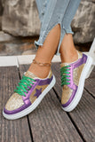 Glitter & Star Patchwork PU Leather Sneakers- 2 Colors