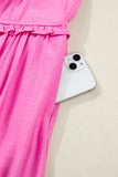 Solid Color Ruffle Trim High Waist Sleeveless Maxi Dress A- 2 Colors