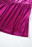 Velvet Puff Short Sleeve Smocked Waist Tiered Maxi Dress with Pockets- 3 Colors