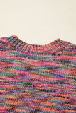 Purple Space Dye Yarn Crew Neck Sweater
